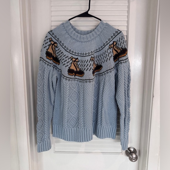 L.L. Bean Signature Cotton Fisherman Crewneck Novelty Sweater - Picture 2 of 9